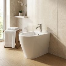 Bidet Filomuro In Ceramica Bianca Con Fissaggi Nascosti 36x55 Cm – Mirto Round Ceramica Dolomite