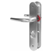 Garnitura Per Porta Su Piastra Hoppe San Diego 1191/265, 7×70 mm, Chiusura Wc, Alluminio Anodizzato Argento