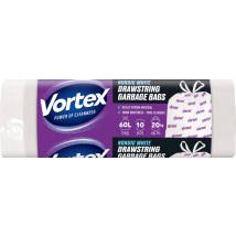 Vortex Nordic White Müllbeutel Mit Zugband Hdpe Weiß 60l/10 Stk Müllbeutel