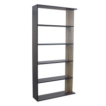 Bibliothèque – 90 x 23,5 x 180 cm – Mélamine bilaminée – 5 étagères – Couleur : blanc anthracite