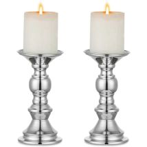 Vtizikl Bougeoir Pilier Silver, Centre De Table De Mariage, Bougeoir En Métal Pour Bougies De 50 Mm, Décoration De Table, Idéal Pour Mariage, Occasion
