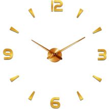Orologio Da Parete Moderno Silenzioso Fai Da Te Adesivo 3d Per La Decorazione Di Casa, Ristorante, Ufficio, Hotel (oro)