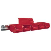 Mauser - Caja De Almacenamiento A50xl602xf100mm Sta Galvanizado Con Cajas De Almacenamiento 6xmk6 Rojo