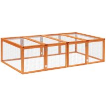Pawhut - Kleintierstall Kleintiergehege, Freigehege Kleintierkäfig Mit Tür, Meerschweinchenstall, Freilaufgehege, Kleintierhaus Aus Tannenholz, Natur 