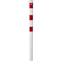 Poste barrera de acero galvanizado 1400 mm blanco y rojo – 76 mm de diámetro – 7 kg