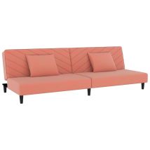 Devenirriche - Schlafsofa 2-sitzer Mit 2 Kissen Rosa Samt Vidaxl