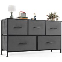 Kommode Mit Schubladen - Kommoden & Sideboards Für Schlafzimmer Geeignet, Komodenschrank Mit 5 Schubladen, Stoffkommode Mit Stabilem Stahlrahmen, 