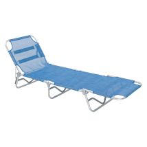 Lif - Lettino Spiaggia Senza Parasole 'sabaudia' Cm 188 X 58 X H 27 - Telo Blu