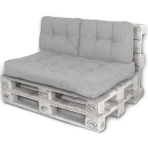 Lacestone - Palettenkissen Palettenauflagen Sitzkissen Rückenlehne Kissen Palette Polster Sofa Couch Set Hellgrau - Sitzfläche + Seitenkissen