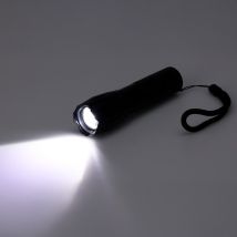 Fx Light - Linterna Led Aluminio 12,5 Cm, Con Zoom, 3 X Aaa (no Incluidas), Negra, 125 X 30 X 30 Mm