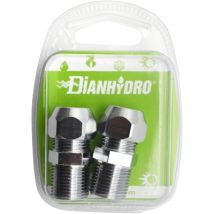 Set Mit 2 Verchromten Doppelkegelnippeln Für Pfeifen, Verpackt Im Blister