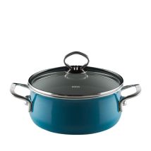 Cacerola Riess Con Tapa De Cristal Ø20cm 2 Litros Nouvelle Aquamarine Esmalte Extra Fuerte