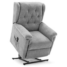 More4homes – Barnsley Fabric Rise Recliner – Grey – Single Motor Mechanism – Dimensions: H: 106 cm, W: 79 cm, D: 87 cm