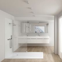 Siena - Premier Slate Stone Ultra-slim 25mm Rectangular Shower Tray - White - 1400 X 800