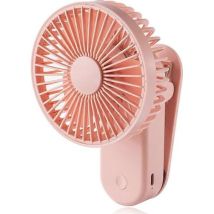 Usb Clip-ventilator Leise Klemmventilator Mit Starker Klemme Mit Regelbaren Geschwindigkeitsstufen Für Kinderwagen, Schreibtisch & Camping, Rosa