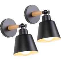 Pack De 2 Apliques De Pared Industriales Vintage, Luces De Techo E27, Lámpara De Pared Retro Ajustable De Metal Para Interiores, Ideal Para Dormitorio