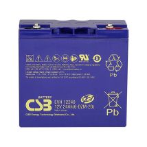 Csb Battery Evh 12240 Evh12240 Batteria Al Piombo 12 V 24 Ah Piombo-agm (l X A X P) 181 X 170 X 170 Mm Vite M5 Ciclica,