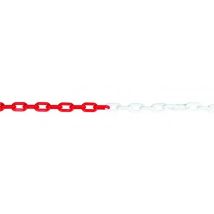 Cadena de plástico blanca/roja 8 mm – 320061127 – Nuevo – Carga máxima: 100 kg – Longitud: 50 m