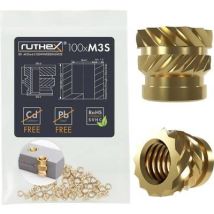 Inserciones Green-cell Ruthex M3 De Latón Pack 100 Piezas