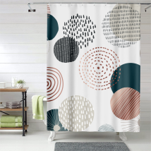 Rideau De Douche Motifs Torsades, Œillets Plastique, Polyester, Lavable