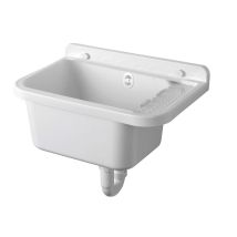 Cr Smart - Aqualine Ausgussbecken - Hänge-ausgussbecken Mit Ablagefläche 50x34 Cm, Kunststoff/weiß Pi5050