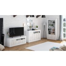 Usinestreet - Librería 4 Estantes + 2 Puertas 94 X 35 X 181 Cm Blanco Artik-blanco Pulido