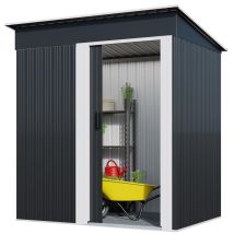 Bc-elec - 5662-0504 Rifugio Giardino Casetta Da Giardino In Metallo In Acciaio Galvanizzato 162 X 86 X 181cm