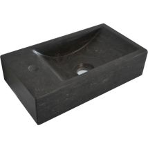 Beaux Meubles Pas Chers - Sapho Blok - Handwaschbecken 40x22 Cm, Hahnloch Links, Ohne Überlauf, Anthrazit 2401-38