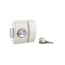 Catenaccio Da Applicare Con Pomolo Per Porta D'Ingresso, Cilindro Ø 23 X 45 Mm, Bianco, 3 Chiavi – Serrurerie De Picardie