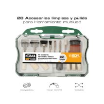 20-teiliges KOMA Zubehörset für Multifunktionswerkzeug 08709 – 08735 – 17,3 x 12,5 x 4,1 cm – 198 g
