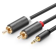 Ugreen Av102 Kabel 2x Rca (cinch) Klinkenstecker 3,5 Mm 1,5 M (schwarz)
