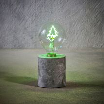 Luca Lightning Led Tischlampe Glas Baum Ø 8 X 18 Cm Grau Beleuchtet