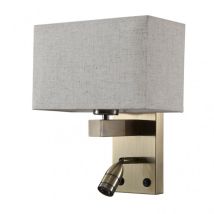 Wandlampe 3w 4000k +1xe27 Gabriel Leder/beige Lampenschirm 285lm 31x26x15,5cm Duale Zündung