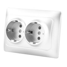 Universeller Weißer Onlex Doppel-schuko-einbausockel 16a