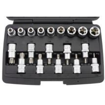 Set Bussole E Punte Per Viti Torx 19pz Attacco 1/2' Interne E Esterne