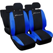 Lupex Shop - Coprisedili Auto Compatibili Per Bravo, Made In Italy, Set Anteriori E Posteriori, Copri Poggiatesta Incluso, Tessuto Poliestere, Nero - 