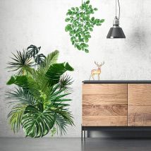 Soniatkia - Shining House Diy-wandaufkleber, Tropische Pflanze, Blatt, Palme, Wandaufkleber, Wasserdicht, Abnehmbar, Für Türen, Schlafzimmer, Wand, 