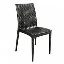 Sedia Resina Rattan Boheme Grand Soleil Colore Grigio Impilabile