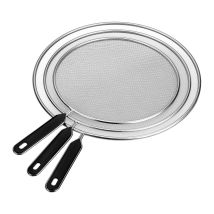 Protection Anti-éclaboussures Pour Poêles, Lot De 3, Passoire Inox, ∅ 25, 29 Et 33 Cm, Noir - Relaxdays