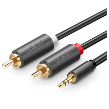 Cable Ugreen Av102 Con 2 Conectores Rca (rca) De 3,5 Mm Y 5 M (negro)