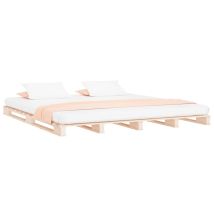 Cama De Palets De Madera Maciza De Pino 160x200 Cm Vidaxl