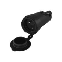 Schutzkontakt Gummikupplung IP65 250 V 16 A Schwarz