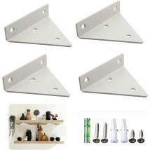 Soportes Para Estantes De 4 Piezas, Soportes Metálicos Para Estantes De Pared, Soportes Para Estantes Flotantes, Soporte Triangular Invisible Con 