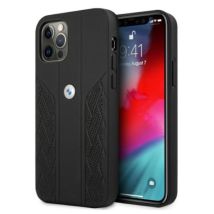 Custodia Bmw Bmhcp12mrsppk Per Iphone 12/12 Pro 6.1, Nera/rigida, In Pelle Curva E Perforata.