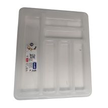 Organizador De Cajones Para Cubiertos De 6 Compartimentos, Incoloro, Rotho, 1 Unidad.