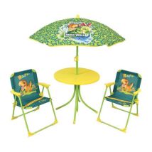 Fun House Giardino Giurassico Dinosauri - 1 Tavolo 46 X O46 Cm, 2 Sedie 53 X 38,5 X 37,5 Cm E 1 Ombrellone 125 X O100 Cm