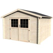 Décor Et Jardin - Abri De Jardin Bois Flovene 326x326 Cm - Surface Utile : 9 M² - Épaisseur : 28 Mm - Couleur : Naturel
