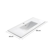 Encimera De Porcelana Blanca De 100 Cm