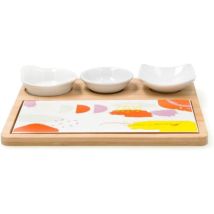 Set Para Servir Quid Kaleido Multicolor Madera 23 X 19,5 X 3,5 Cm 5 Piezas