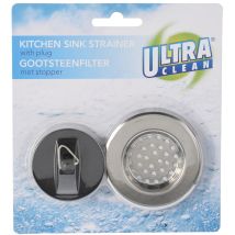 Filtro y tapón para fregadero – Diámetro del filtro: 65 mm – Diámetro del tapón: 4,5 cm